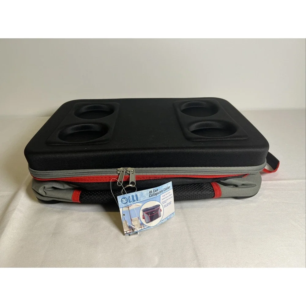 NWT Olli 45 Can Collapsible Cooler Bag Red/Gray/Black - Tough Top & Base